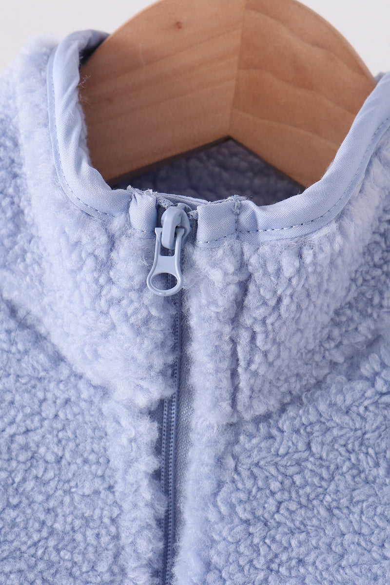 Children's Blue Fleece Zipper Jacket