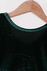 Green Velvet Bow Dress - Soft and Comfortable for Girls - The Palm Beach Baby