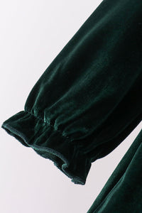 Green Velvet Bow Dress - Soft and Comfortable for Girls - The Palm Beach Baby