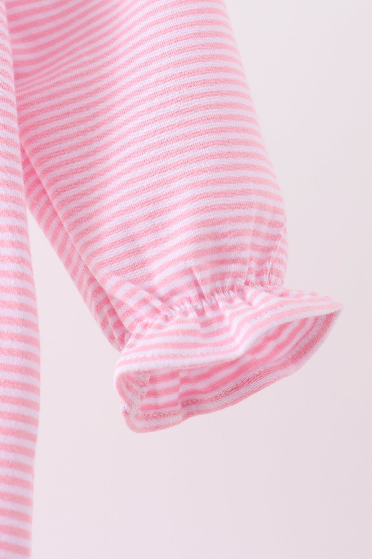 pink turkey embroidered stripe romper