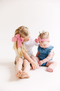 Black Solid Baby Bow Turban