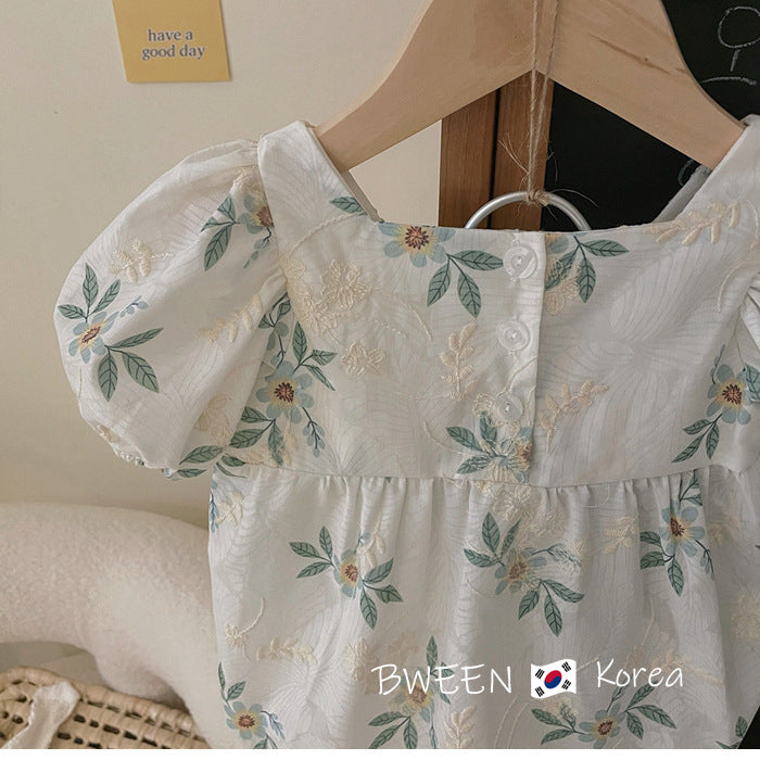 "Spring Flowers" Embroidered Bubble Romper - The Palm Beach Baby Estimated 20 Day Shipping