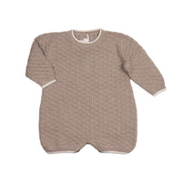 Baby Basketweave Knit Romper — Taupe