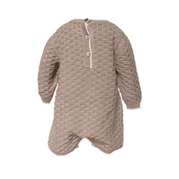 Baby Basketweave Knit Romper — Taupe