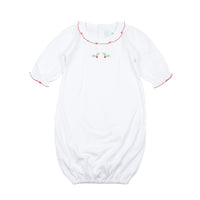 Newborn Christmas Day Gown — Holly Embroidery