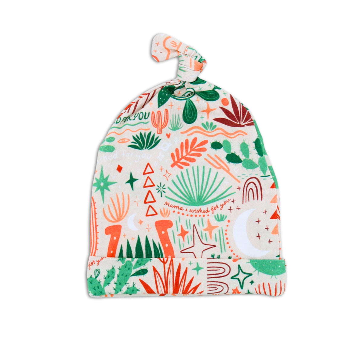 SoftKnot Bamboo Newborn Baby Cap - Desert Cactus Beige, featuring breathable and moisture-wicking fabric perfect for sensitive skin.