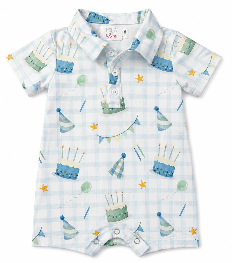 Birthday Magic Polo Shorty One-Piece - The Palm Beach Baby Mila & Rose ®