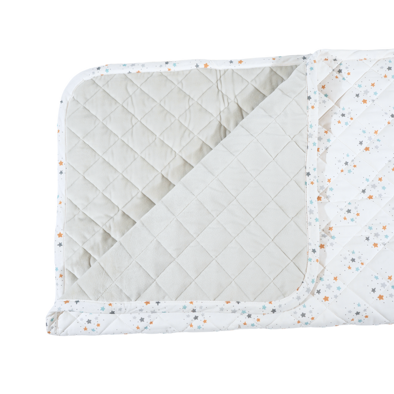 Detailed view of the Goosewaddle® Super Soft Play Mats showing the luxurious quilted texture and soft star design, perfect for infant play.