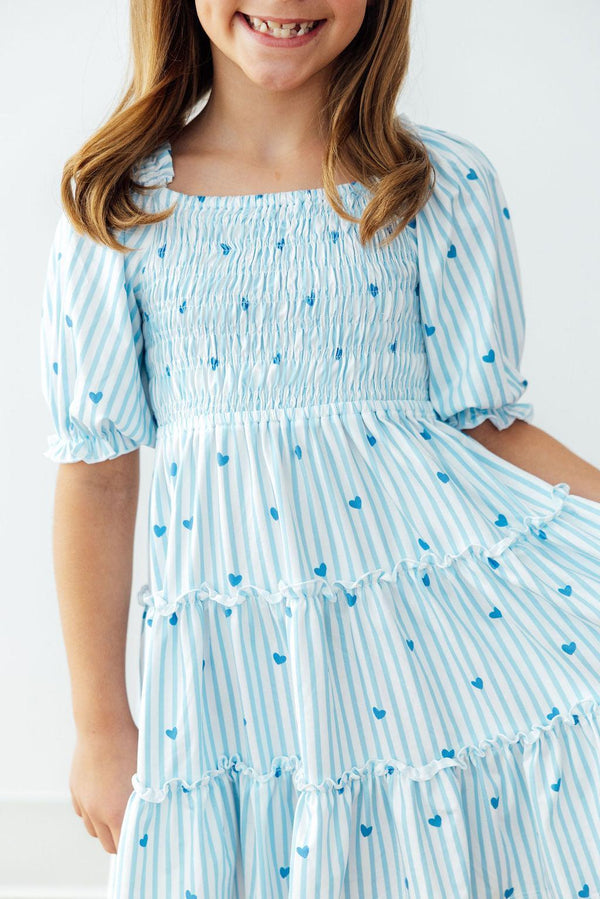 Blueberry Kisses Ruffled Smocked Dress for Little Girls - The Palm Beach Baby Mila & Rose ®