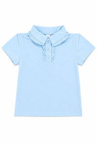 Bluebird Short Sleeve Ruffle Polo - The Palm Beach Baby