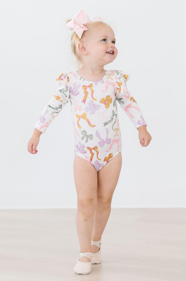 Boho Bows Long Flutter Sleeve Leotard
