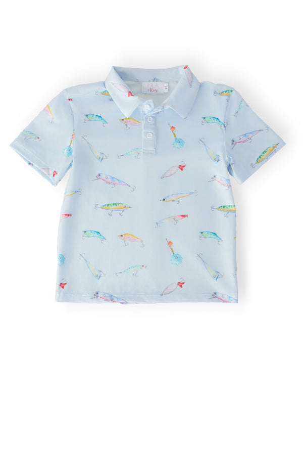 Boys Fish Hook S/S Polo - The Palm Beach Baby Mila & Rose ®