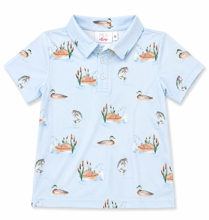 Boys Lake Day S/S Polo - The Palm Beach Baby Mila & Rose ®