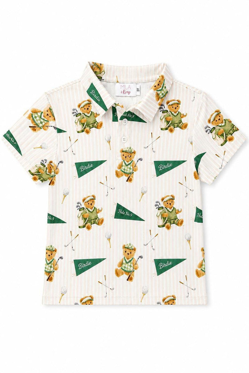 Boys Golfing Bears S/S Polo - The Palm Beach Baby Mila & Rose ®