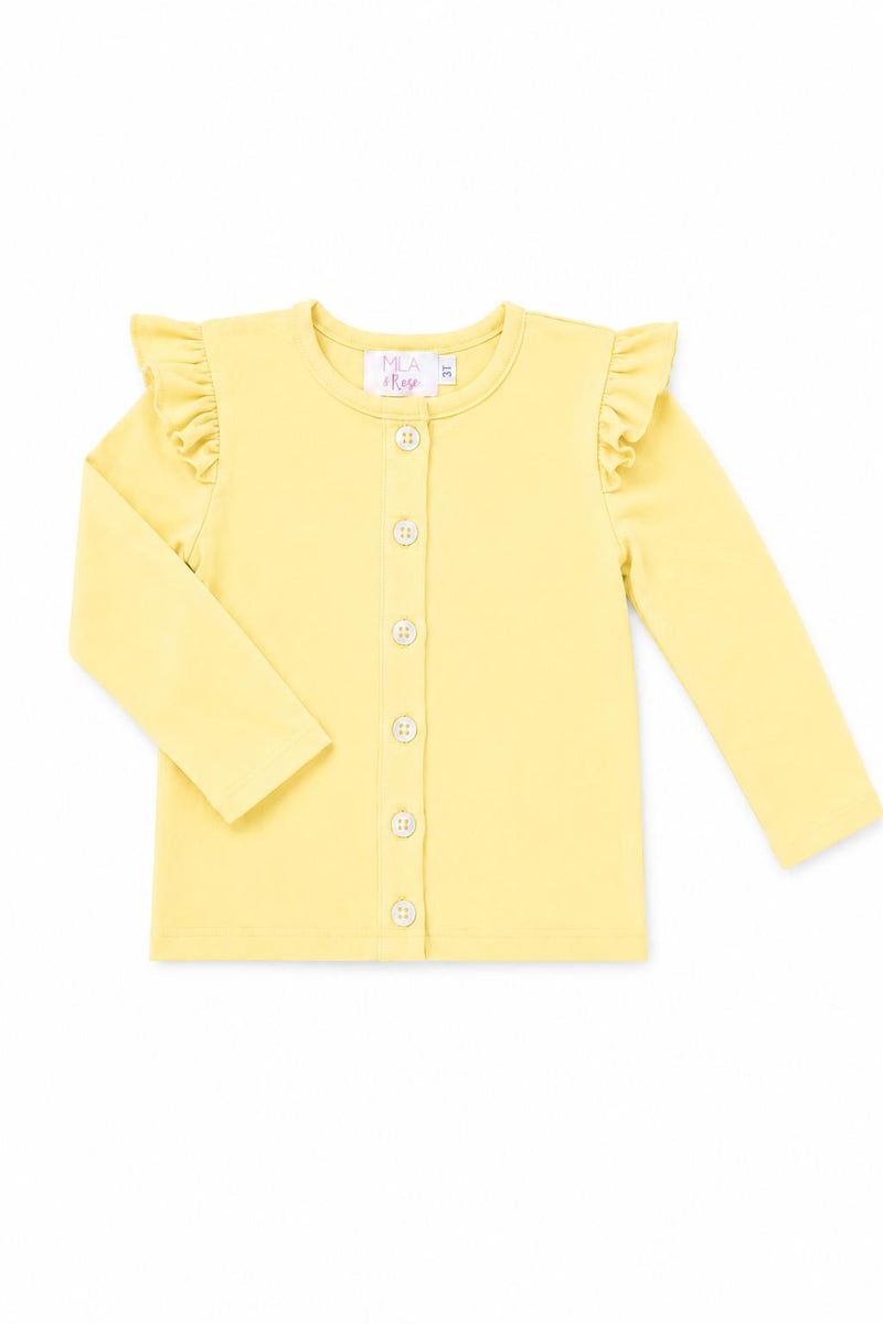 Butter Yellow Ruffle Cardigan - The Palm Beach Baby Mila & Rose ®