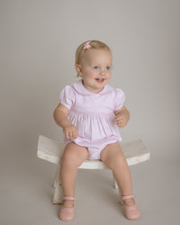 Smocked Bubble Romper - Pink