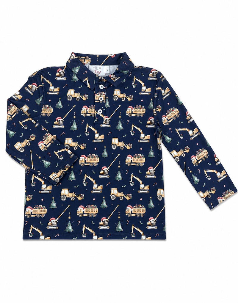Oh What Fun It Is to Build Long Sleeve Polo - The Palm Beach Baby
