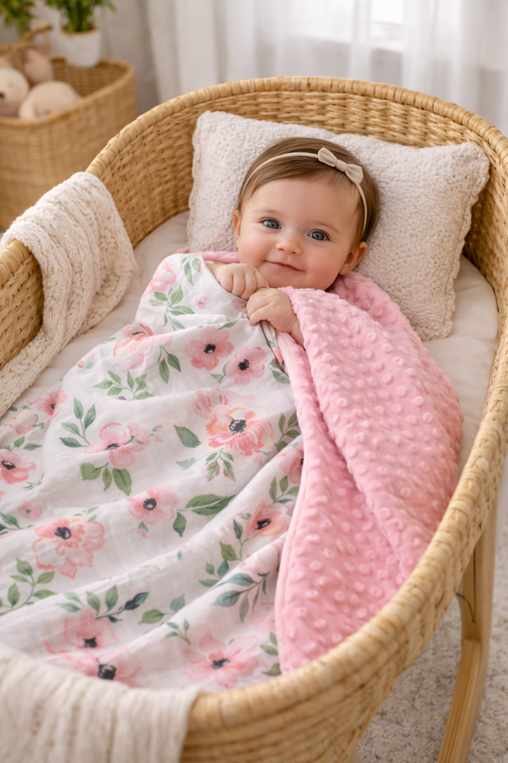 Flowers Forever Minky Blanket - The Palm Beach Baby Growing Sprouts