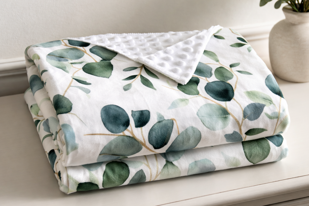 Eucalyptus Embrace Minky Blanket - The Palm Beach Baby