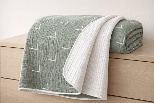 Green Arrow Muslin/Waffle Blanket - The Palm Beach Baby Growing Sprouts