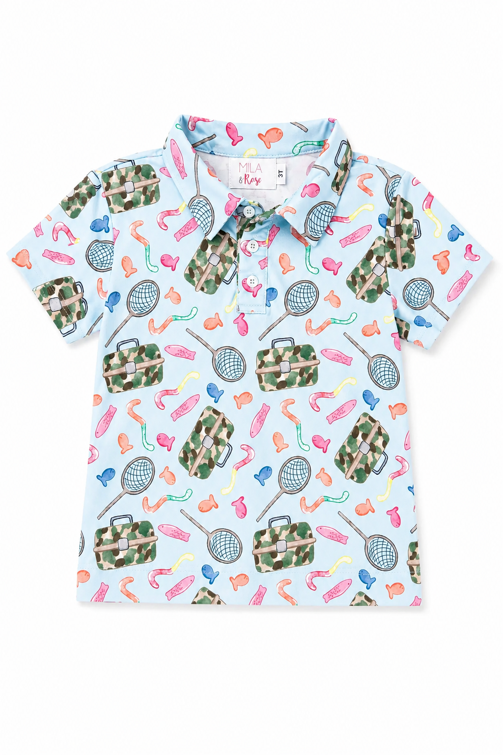 Boys Fishing Snacks S/S Polo