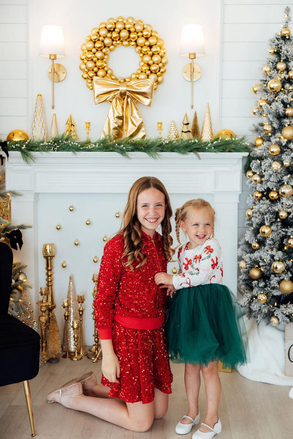 Christmas Cutie Long Sleeve Tutu Dress