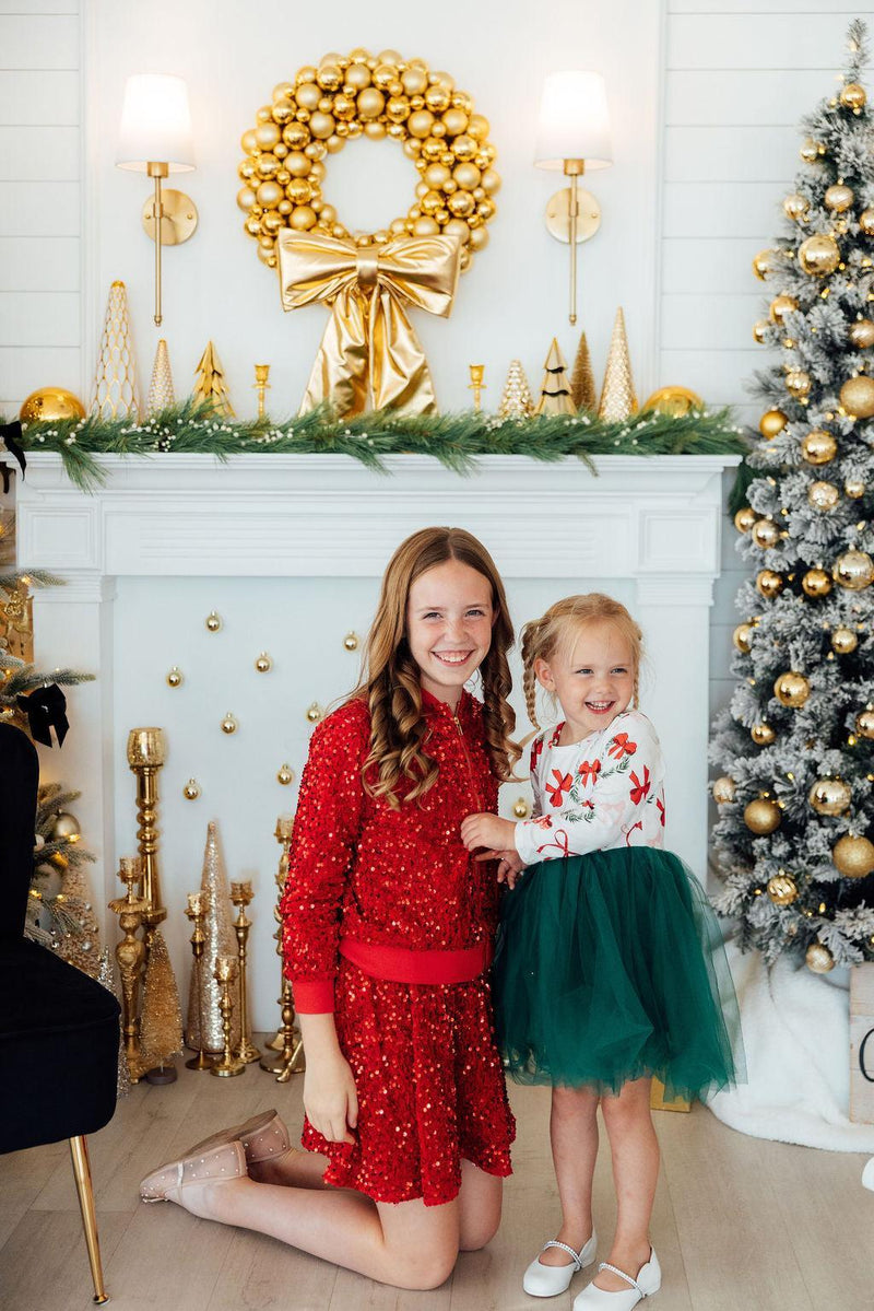 Christmas Cutie Long Sleeve Tutu Dress - The Palm Beach Baby