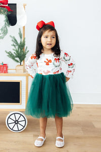 Christmas Cutie Long Sleeve Tutu Dress - The Palm Beach Baby