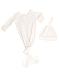 Cinch Sack with Ruffle & Hat - Angel White - The Palm Beach Baby