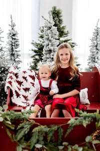Cranberry Velvet Twirl Dress - The Palm Beach Baby