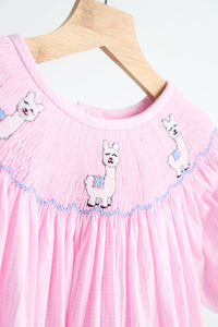 Pink Alpaca Hand Smocked Gingham Dress - The Palm Beach Baby