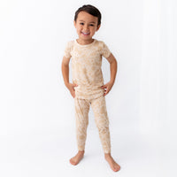 The Second-Skin 2-Piece Short Sleeve Pajama | Om Baby (Beige)