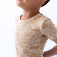 The Second-Skin 2-Piece Short Sleeve Pajama | Om Baby (Beige)