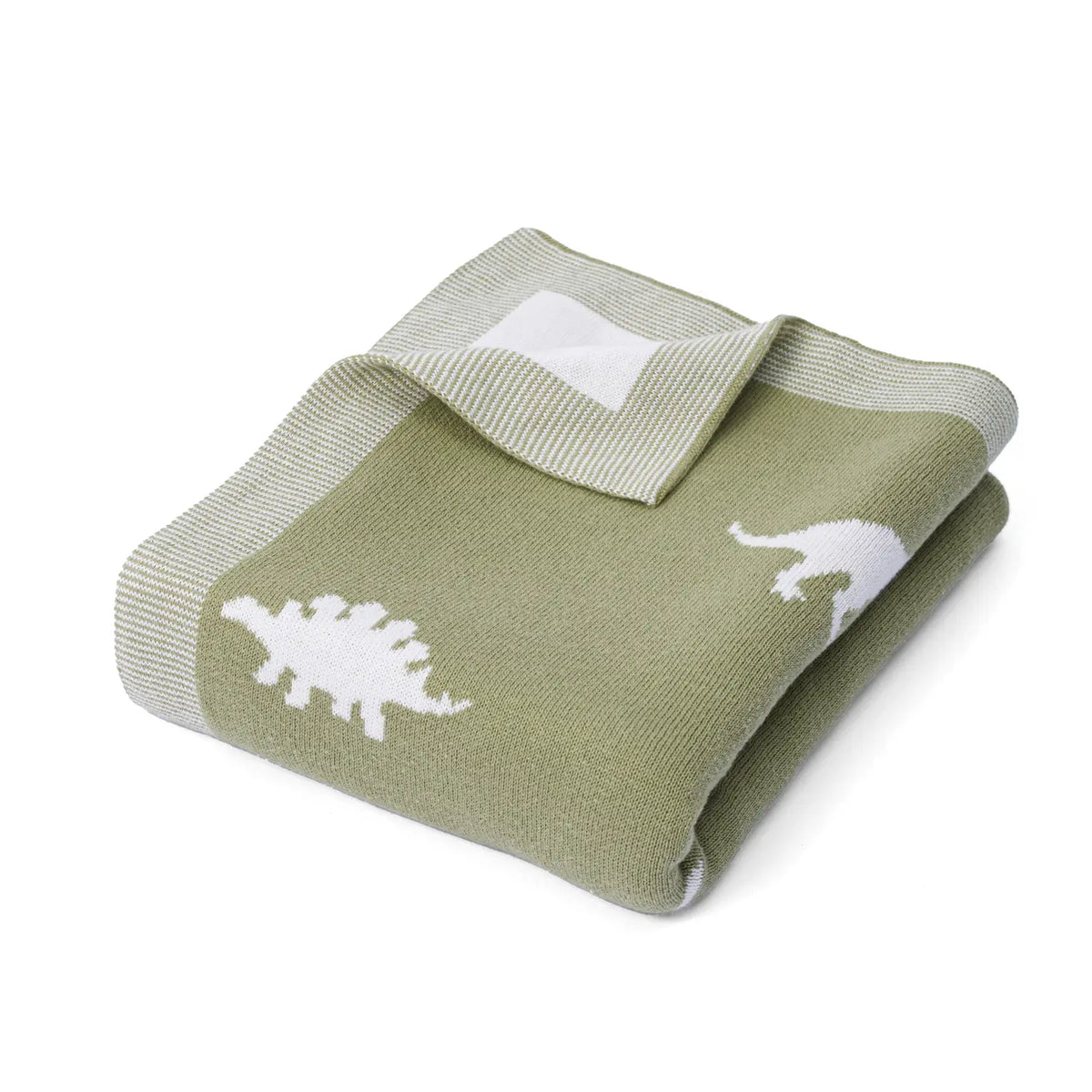Dinosaur Jacquard Knit Baby Blanket