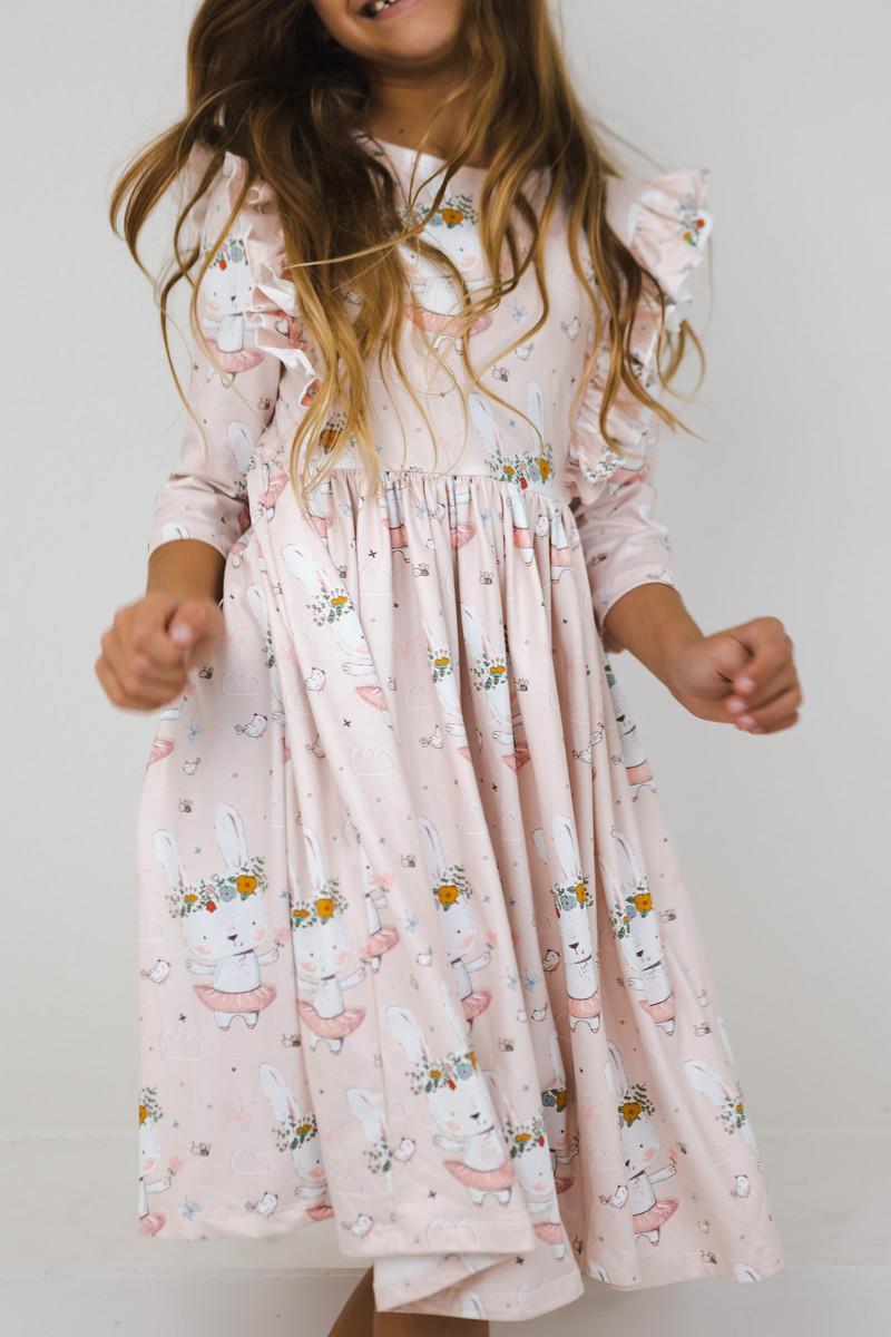 Don't Worry, Be Hoppy Ruffle Twirl Dress for Girls
