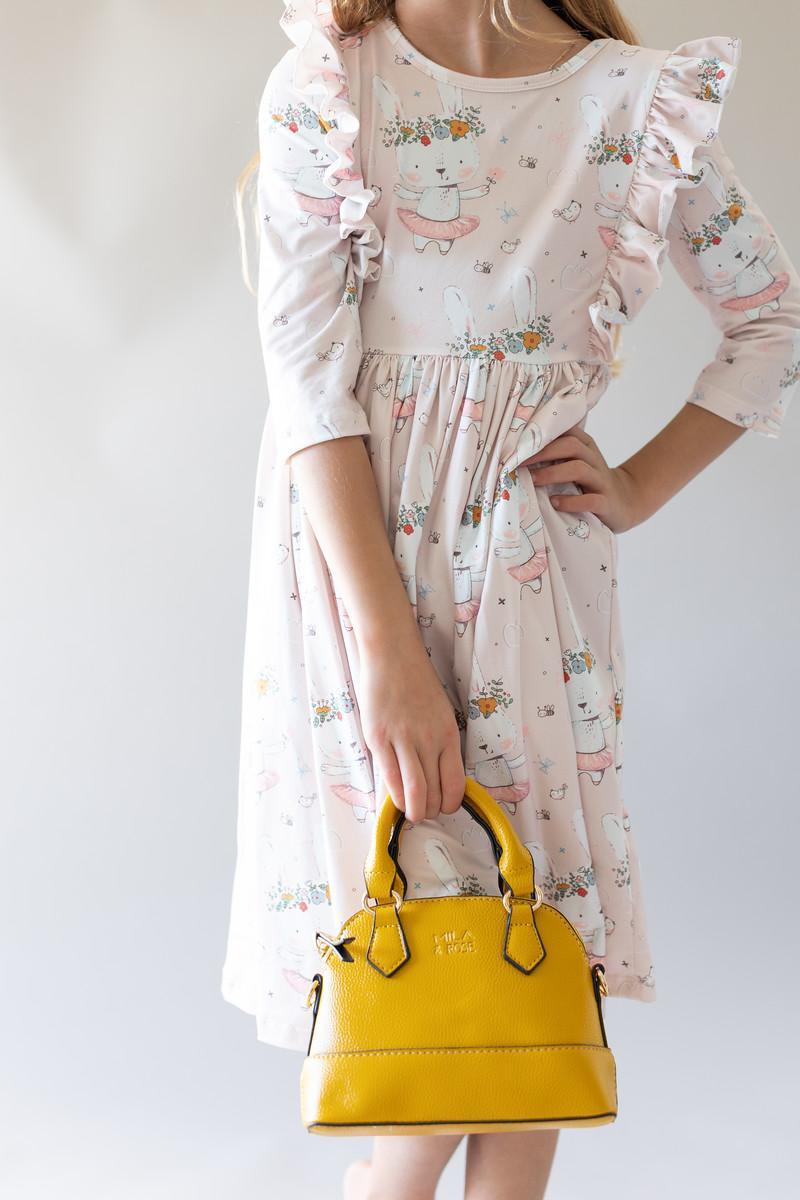 Don't Worry, Be Hoppy Ruffle Twirl Dress for Girls