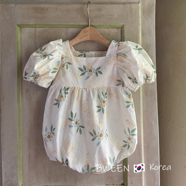 "Spring Flowers" Embroidered Bubble Romper - The Palm Beach Baby Estimated 20 Day Shipping