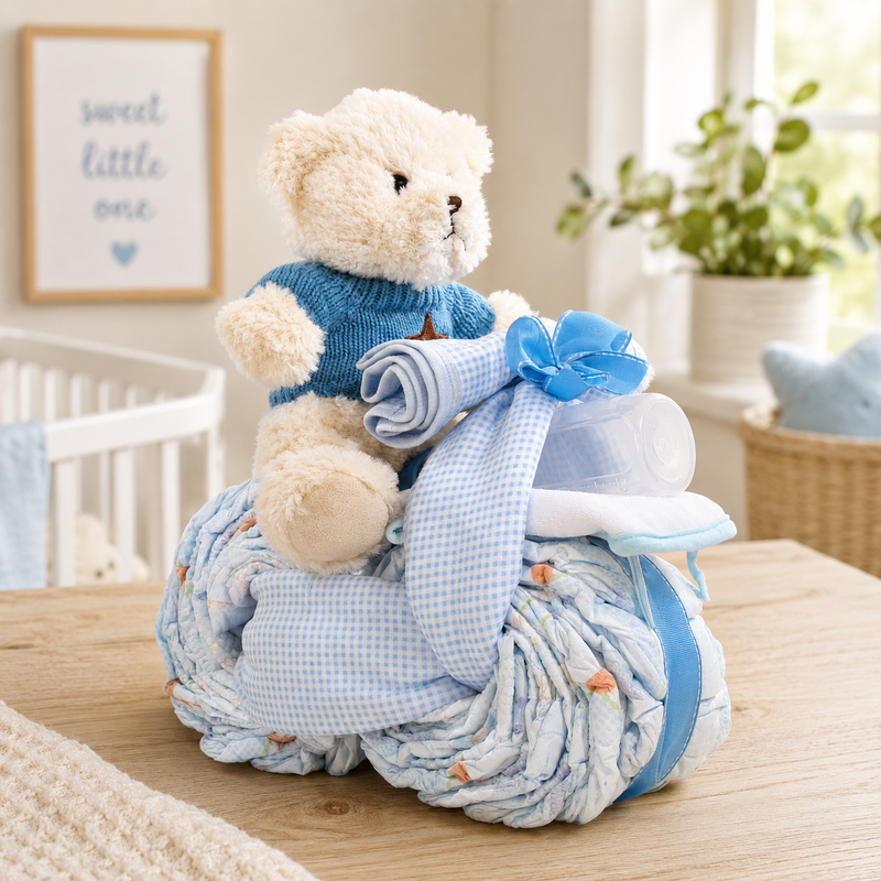 Motorcycle Diaper Cake - Boy Gift Basket - The Palm Beach Baby