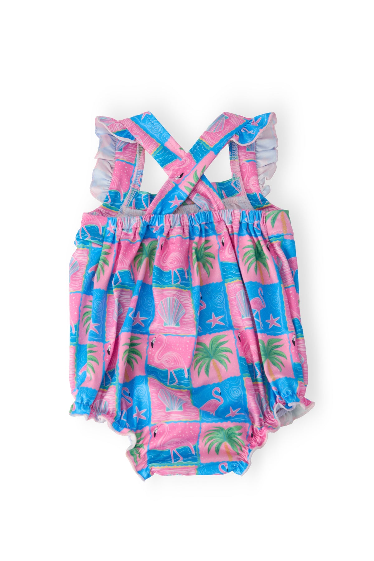 Flock Star Ruffle Cross Back Romper - The Palm Beach Baby Mila & Rose ®