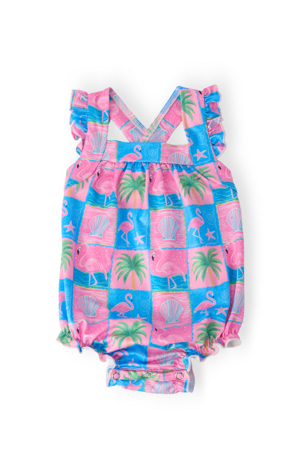 Flock Star Ruffle Cross Back Romper - The Palm Beach Baby Mila & Rose ®