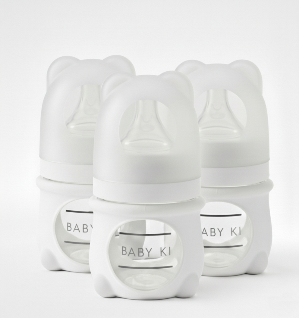 Baby Ki 3-Pack 4oz Glass Bottle