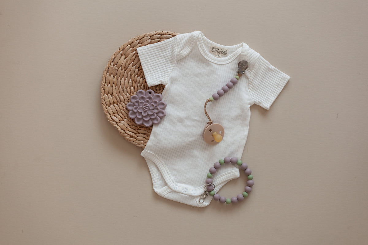 Mommy and Me Bundle  Baby Teether Gift Set // Lavender Succulent - The Palm Beach Baby
