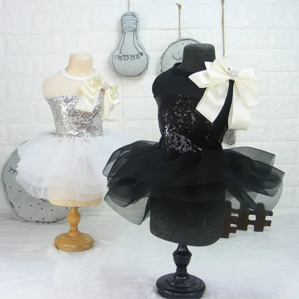 DIVA Pet: "Vana" Sequined Pet Tutu Dress - White Tulle - The Palm Beach Baby