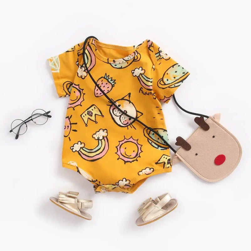 "Animal Love" Babies Short-Sleeved Romper Onesies
