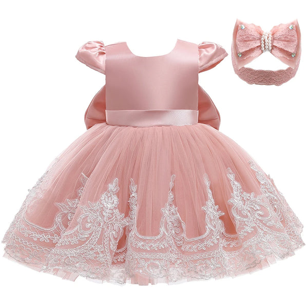 Giselle-Marie Elegant Lace V Back Special Occasion Dress for Little Girls - The Palm Beach Baby Estimated 12 - 18 Day Shipping
