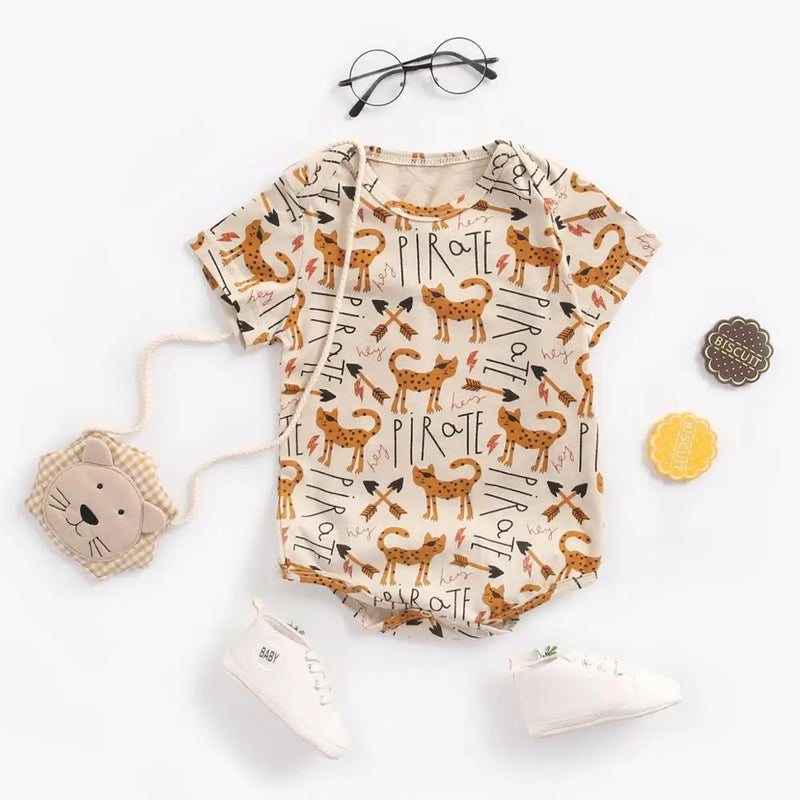 "Animal Love" Babies Short-Sleeved Romper Onesies