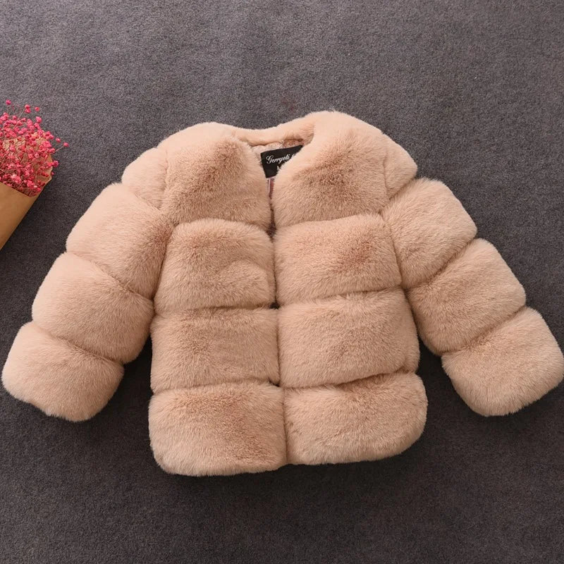 Girl's Warm and Cozy Faux Fur Coat