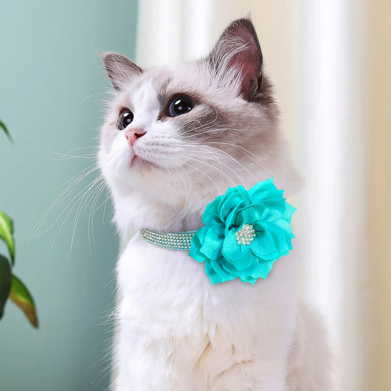 "Floral Elegance" Rhinestone Pet Collar