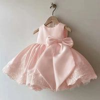 Cassidy Embroidered Special Occasion Girls Dress - Creamy Yellow or Palm Way Pink