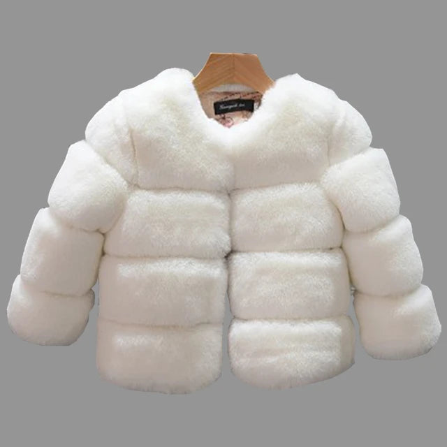 Girl's Warm and Cozy Faux Fur Coat